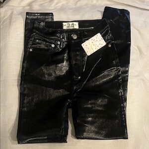 We The Free Glossy Black Skinny Jeans